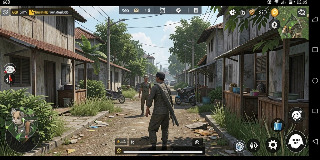 Tampilan gameplay 66D dengan interaksi kompleks.