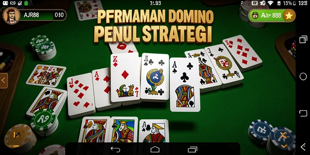 Tampilan gameplay menarik dari AJR88, permainan Domino yang seru.