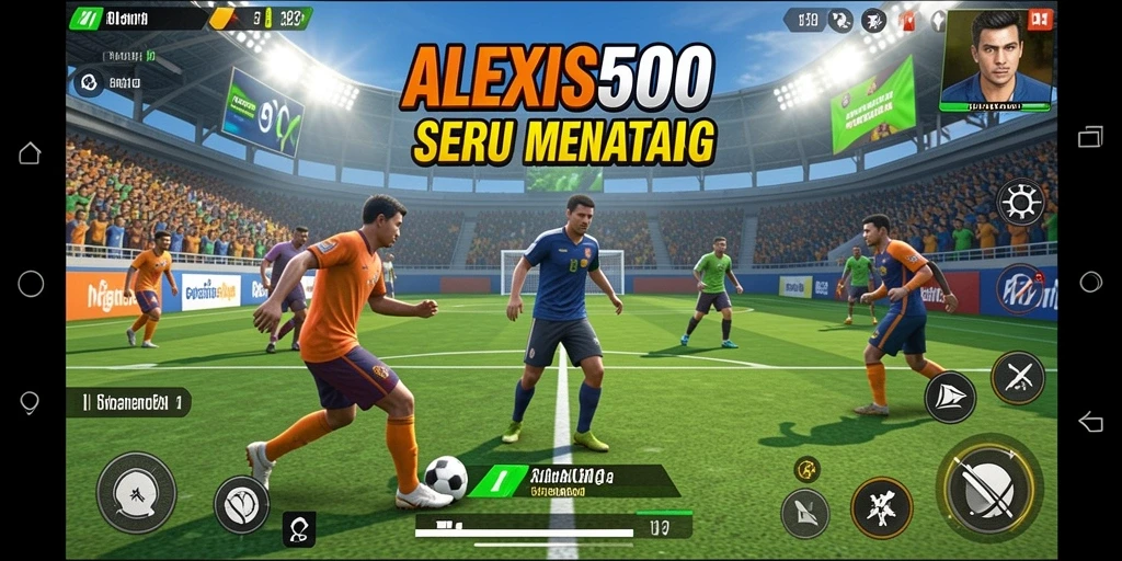 Tampilan gameplay seru di ALEXIS500 dengan aksi olahraga mendebarkan.