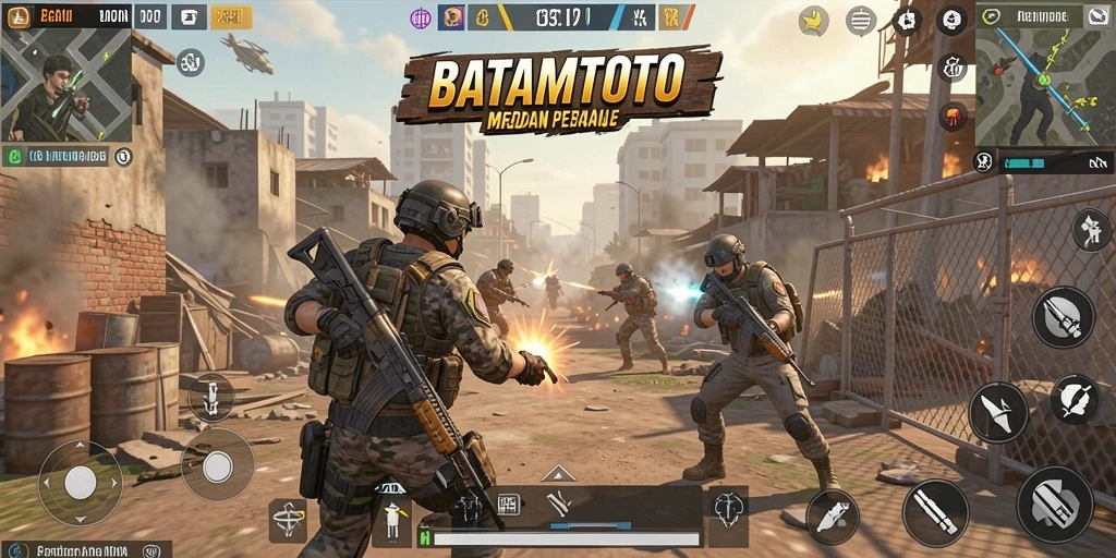 Tangkapan layar gameplay intens dalam <strong>BATAMTOTO</strong> yang menampilkan semangat Battle Royale.