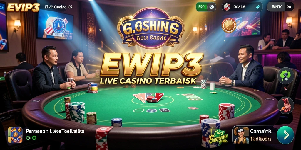 Tampilan gameplay Live Casino yang mendebarkan dari EVIP3.