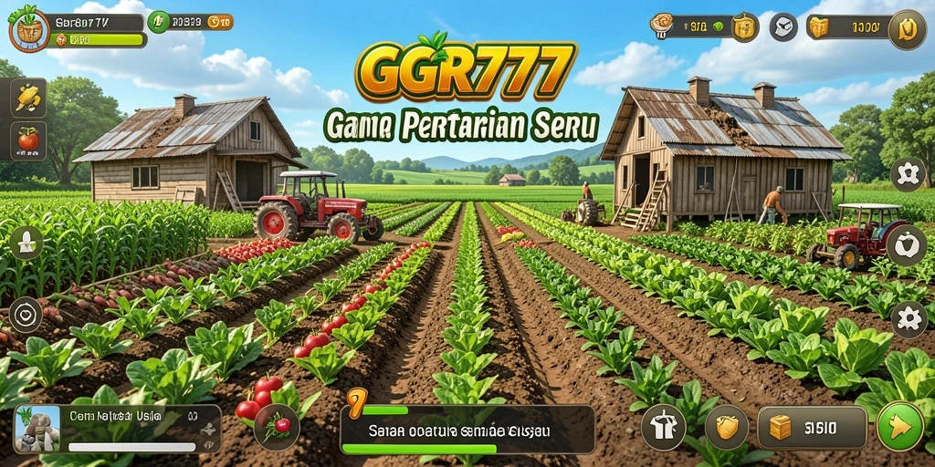 Gameplay GGR777 yang menampilkan aktivitas bertani yang seru.