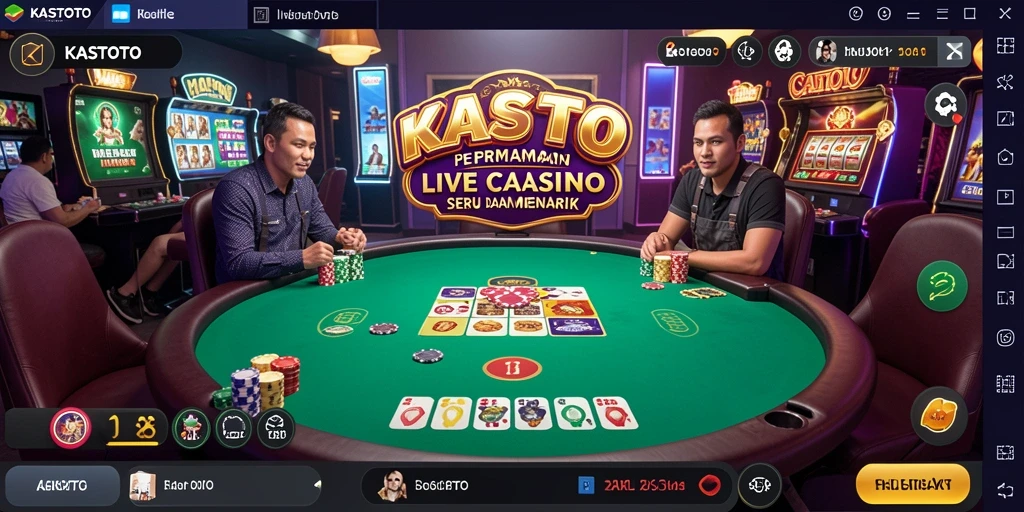 Tampilan screenshot KASTOTO dengan gameplay Live Casino yang mendebarkan.