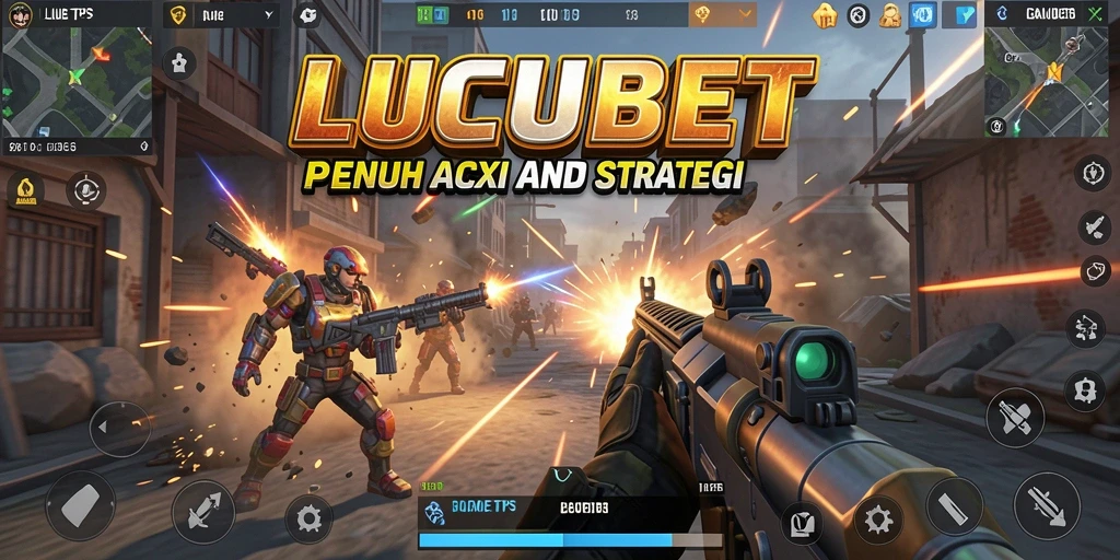 Screenshot LUCUBET menampilkan pertempuran intens dalam permainan TPS yang seru.