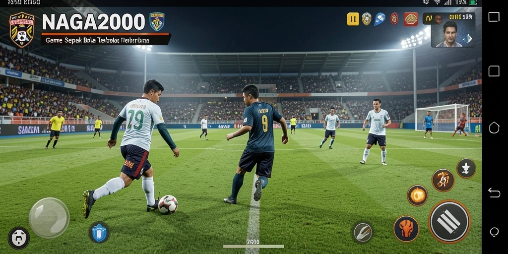 Screenshot NAGA2000 menampilkan aksi seru permainan sepak bola.
