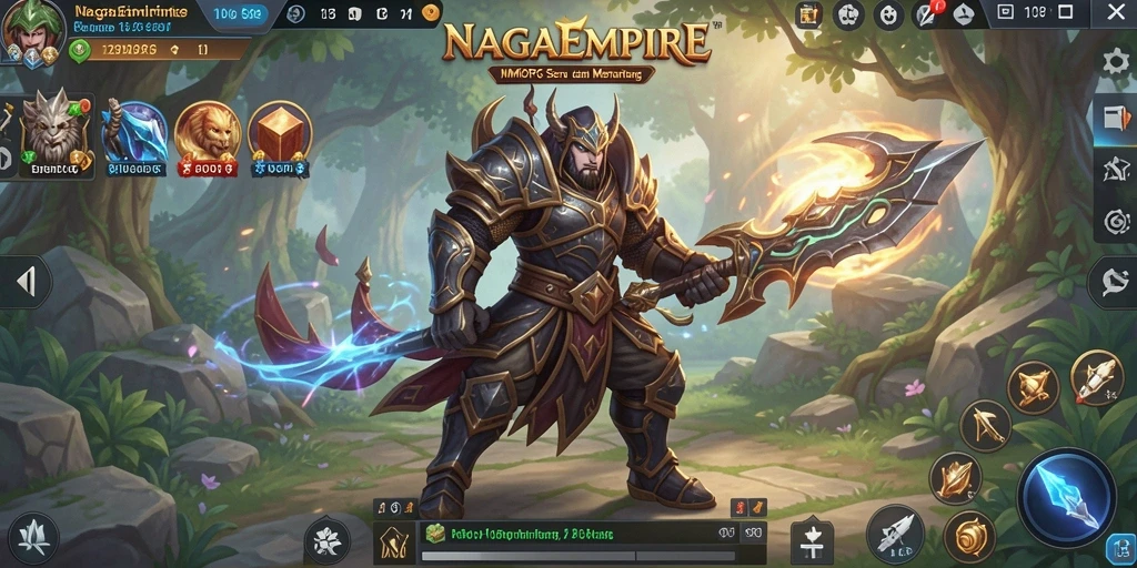 Screenshot utama NAGAEMPIRE menampilkan aksi seru dalam petualangan MMORPG.