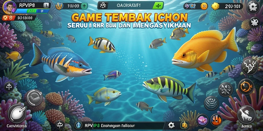 Tampilan menarik dari gameplay RPVIP8 Tembak Ikan yang seru.