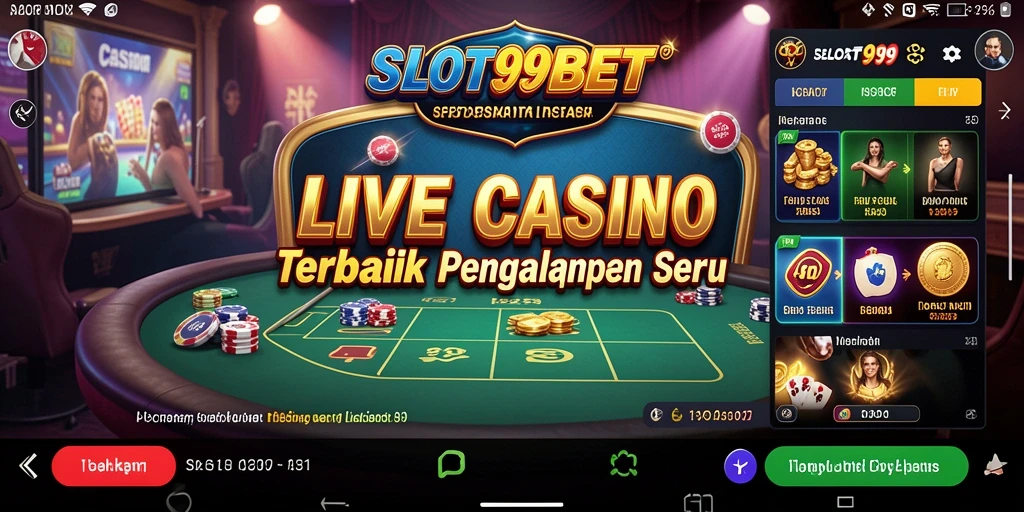 Tampilan gameplay menarik di SLOT99BET dengan dealer langsung.