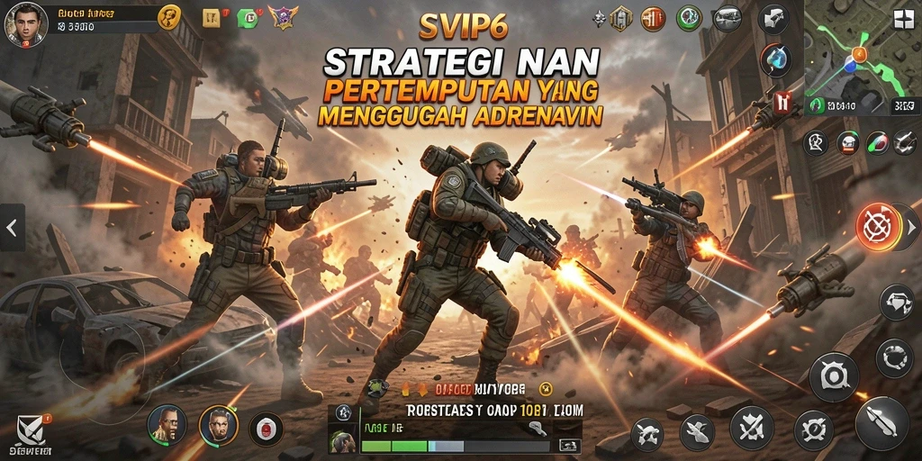 Tangkapan layar gameplay SVIP6 menampilkan pertempuran strategis yang intens.