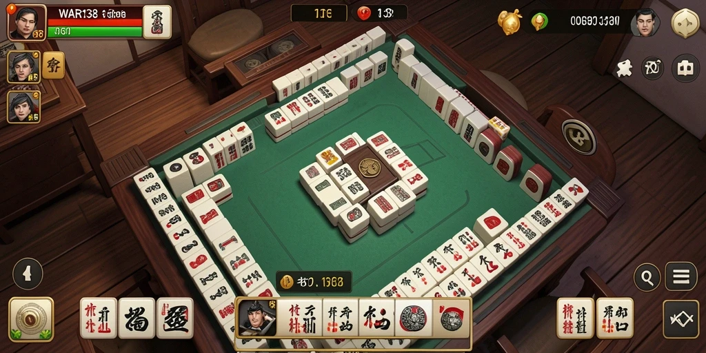 Tampilan gameplay WAR138 yang menarik dan mendebarkan di arena Mahjong.
